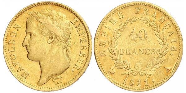 40 Franc 法兰西第一帝国 (1804 - 1814) 金 拿破仑一世(1769 - 1821)