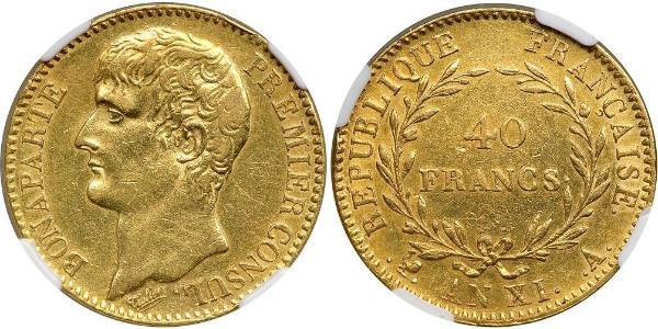 40 Franc 法兰西第一帝国 (1804 - 1814) 金 拿破仑一世(1769 - 1821)