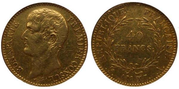 40 Franc 法兰西第一帝国 (1804 - 1814) 金 拿破仑一世(1769 - 1821)