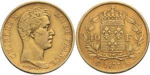 40 Franc 波旁复辟 金 查理十世 (法兰西) (1757-1836)