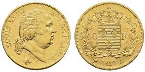 40 Franc 波旁复辟 金 路易十八 (1755 - 1824)