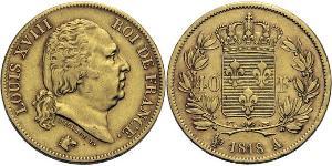 40 Franc 波旁复辟 金 路易十八 (1755 - 1824)
