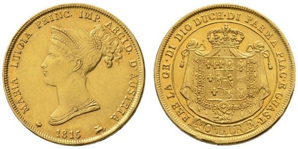 40 Lira Duchy of Parma (1545 - 1859) / Italy Gold Marie Louise, Duchess of Parma