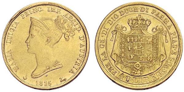 40 Lira Duchy of Parma (1545 - 1859) / Italy Gold Marie Louise, Duchess of Parma