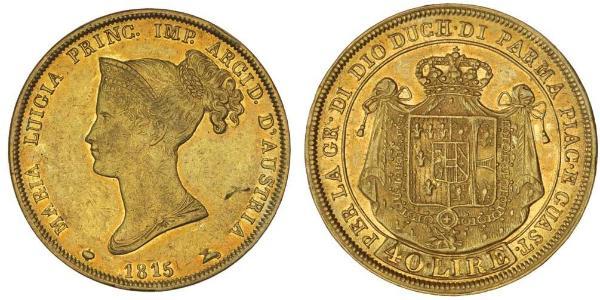 40 Lira Duchy of Parma (1545 - 1859) / Italy Gold Marie Louise, Duchess of Parma