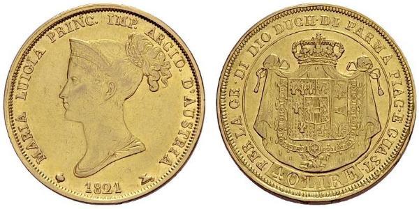 40 Lira Herzogtum Parma (1545 - 1859) / Italien Gold Marie-Louise von Österreich