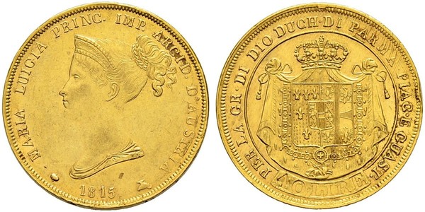 40 Lira Herzogtum Parma (1545 - 1859) / Italien Gold Marie-Louise von Österreich