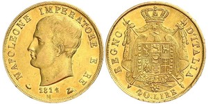 40 Lira Kingdom of Italy (Napoleonic) (1805–1814) Gold Napoleon (1769 - 1821)