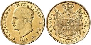 40 Lira Kingdom of Italy (Napoleonic) (1805–1814) Gold Napoleon (1769 - 1821)