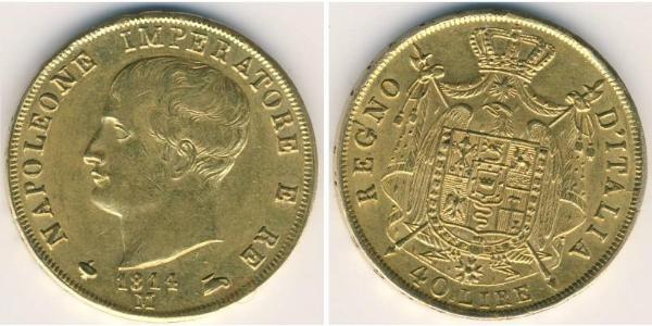 40 Lira Kingdom of Italy (Napoleonic) (1805–1814) Gold Napoleon (1769 - 1821)