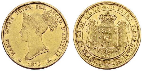 40 Lira Italia / Ducato di Parma e Piacenza (1545 - 1859) Oro Maria Luisa d
