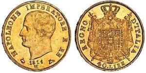 40 Lira Reino de Italia (1805–1814) Oro Napoleón Bonaparte(1769 - 1821)