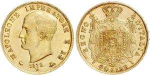 40 Lira Reino de Italia (1805–1814) Oro Napoleón Bonaparte(1769 - 1821)