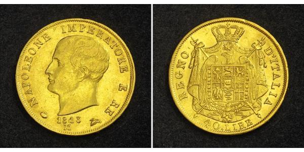 40 Lira Reino de Italia (1805–1814) Oro Napoleón Bonaparte(1769 - 1821)