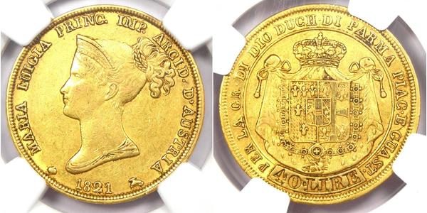 40 Lira 帕爾馬公國 (1545 - 1859) / 意大利 金 瑪麗·路易莎