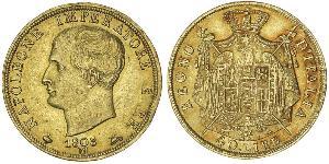 40 Lira 義大利王國 (拿破崙時代) (1805 - 1814) 金 拿破仑一世(1769 - 1821)