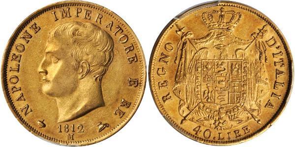40 Lira 義大利王國 (拿破崙時代) (1805 - 1814) 金 拿破仑一世(1769 - 1821)