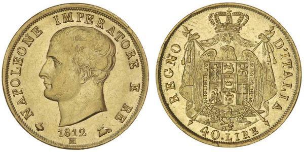 40 Lira 義大利王國 (拿破崙時代) (1805 - 1814) 金 拿破仑一世(1769 - 1821)