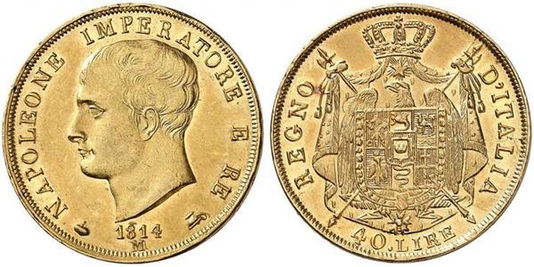 40 Lira 義大利王國 (拿破崙時代) (1805 - 1814) 金 拿破仑一世(1769 - 1821)