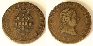 40 Reis Reino de Portugal (1139-1910) Bronce 