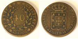 40 Reis Kingdom of Portugal (1139-1910) Bronze 