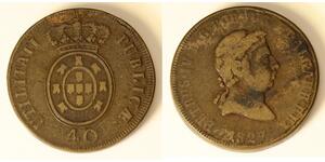 40 Reis Kingdom of Portugal (1139-1910) Bronze 