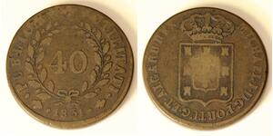 40 Reis Regno del Portogallo (1139-1910) Bronzo 