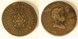40 Рейс Королевство Португалия (1139-1910) Бронза 