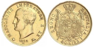 40 Лира Королевство Италия (наполеоновское) (1805–1814) Золото Наполеон I(1769 - 1821)