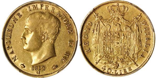 40 Лира Королевство Италия (наполеоновское) (1805–1814) Золото Наполеон I(1769 - 1821)