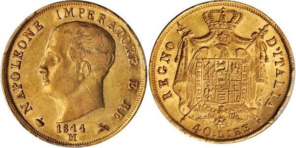 40 Лира Королевство Италия (наполеоновское) (1805–1814) Золото Наполеон I(1769 - 1821)