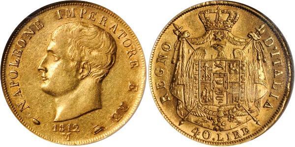 40 Лира Королевство Италия (наполеоновское) (1805–1814) Золото Наполеон I(1769 - 1821)