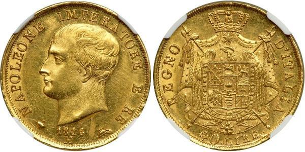 40 Лира Королевство Италия (наполеоновское) (1805–1814) Золото Наполеон I(1769 - 1821)