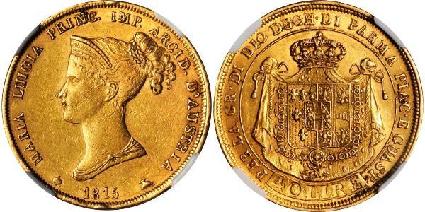 40 Ліра https://en.wikipedia.org/wiki/Duchy_of_Parma (1545 - 1859) / Італія Золото Марія-Луїза Австрійська