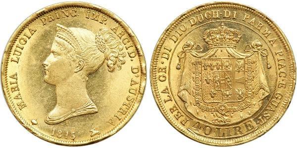 40 Ліра https://en.wikipedia.org/wiki/Duchy_of_Parma (1545 - 1859) / Італія Золото Марія-Луїза Австрійська