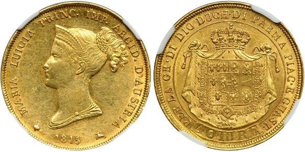 40 Ліра https://en.wikipedia.org/wiki/Duchy_of_Parma (1545 - 1859) / Італія Золото Марія-Луїза Австрійська