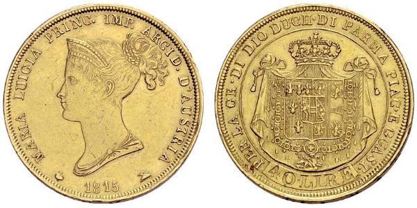 40 Ліра https://en.wikipedia.org/wiki/Duchy_of_Parma (1545 - 1859) / Італія Золото Марія-Луїза Австрійська
