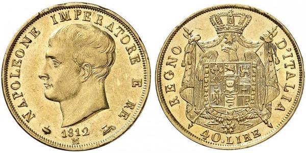 40 Ліра Королівство Італія (Наполеонівське) (1805–1814) Золото Наполеон I Бонапарт(1769 - 1821)