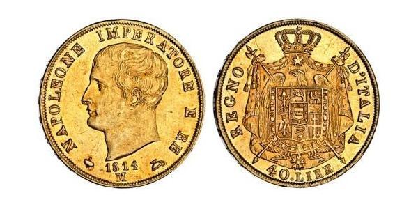 40 Ліра Королівство Італія (Наполеонівське) (1805–1814) Золото Наполеон I Бонапарт(1769 - 1821)