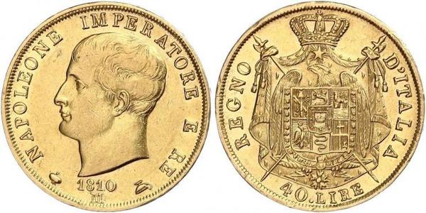 40 Ліра Королівство Італія (Наполеонівське) (1805–1814) Золото Наполеон I Бонапарт(1769 - 1821)