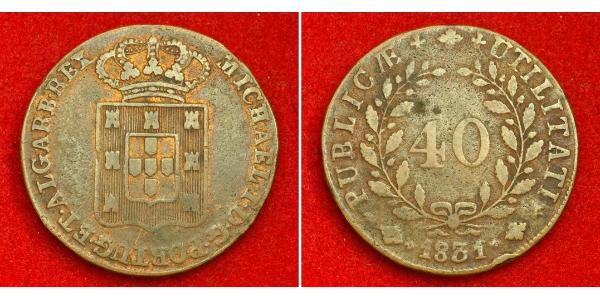 40 Рейс Королівство Португалія (1139-1910) Бронза 