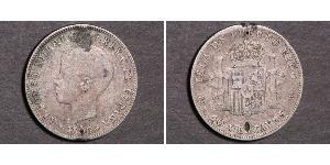 40 Сентаво Пуерто-Ріко Срібло Alfonso XIII of Spain (1886 - 1941)