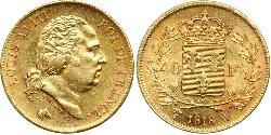 40 Франк Kingdom of France (1815-1830) Золото Людовик XVIII  (1755-1824)
