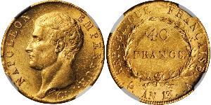 40 Франк Первая Французская империя (1804-1814) Золото Наполеон I(1769 - 1821)