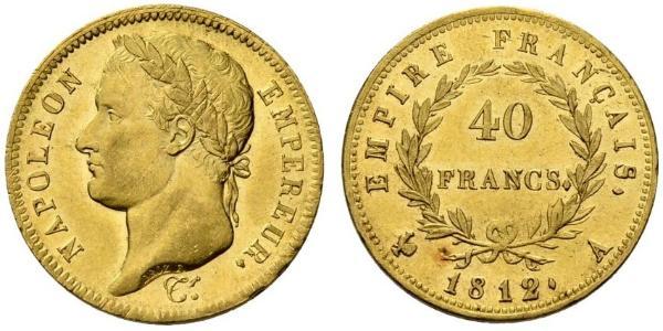 40 Франк Первая Французская империя (1804-1814) Золото Наполеон I(1769 - 1821)