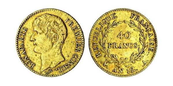 40 Франк Первая Французская империя (1804-1814) Золото Наполеон I(1769 - 1821)