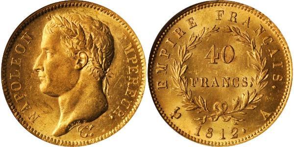 40 Франк Первая Французская империя (1804-1814) Золото Наполеон I(1769 - 1821)