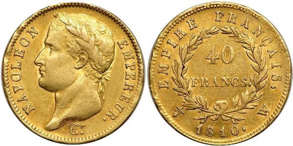 40 Франк Первая Французская империя (1804-1814) Золото Наполеон I(1769 - 1821)