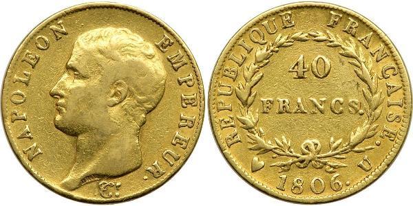 40 Франк Перша Французька імперія (1804-1814) Золото Наполеон I Бонапарт(1769 - 1821)