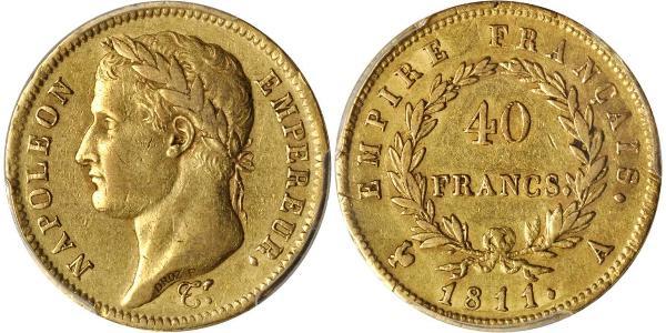40 Франк Перша Французька імперія (1804-1814) Золото Наполеон I Бонапарт(1769 - 1821)